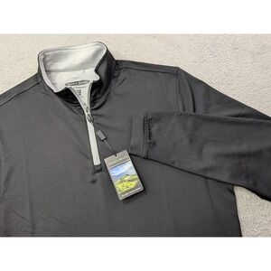 Pebble Beach Performance Mens Size S Black 1/4 Zip Long Sleeve Pullover Shirt